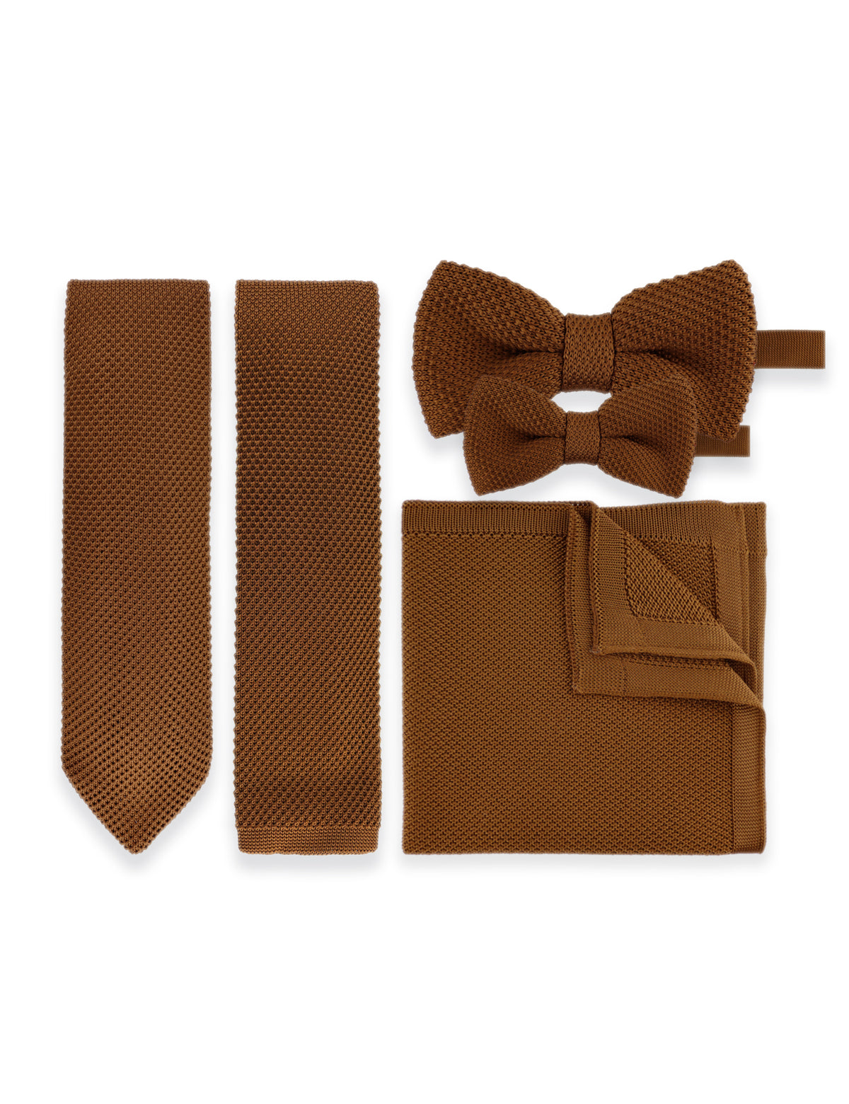 Knitted Bow Tie - Caramel Brown