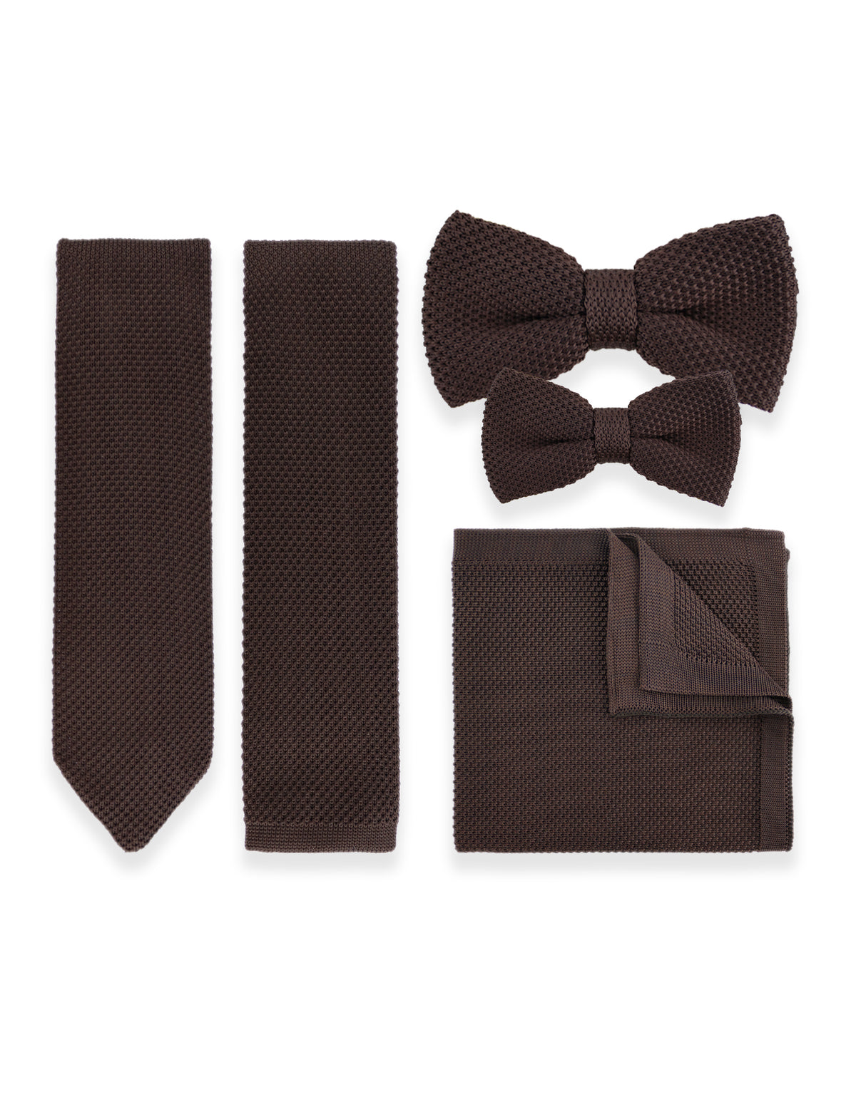 Knitted Pocket Square - Dark Brown