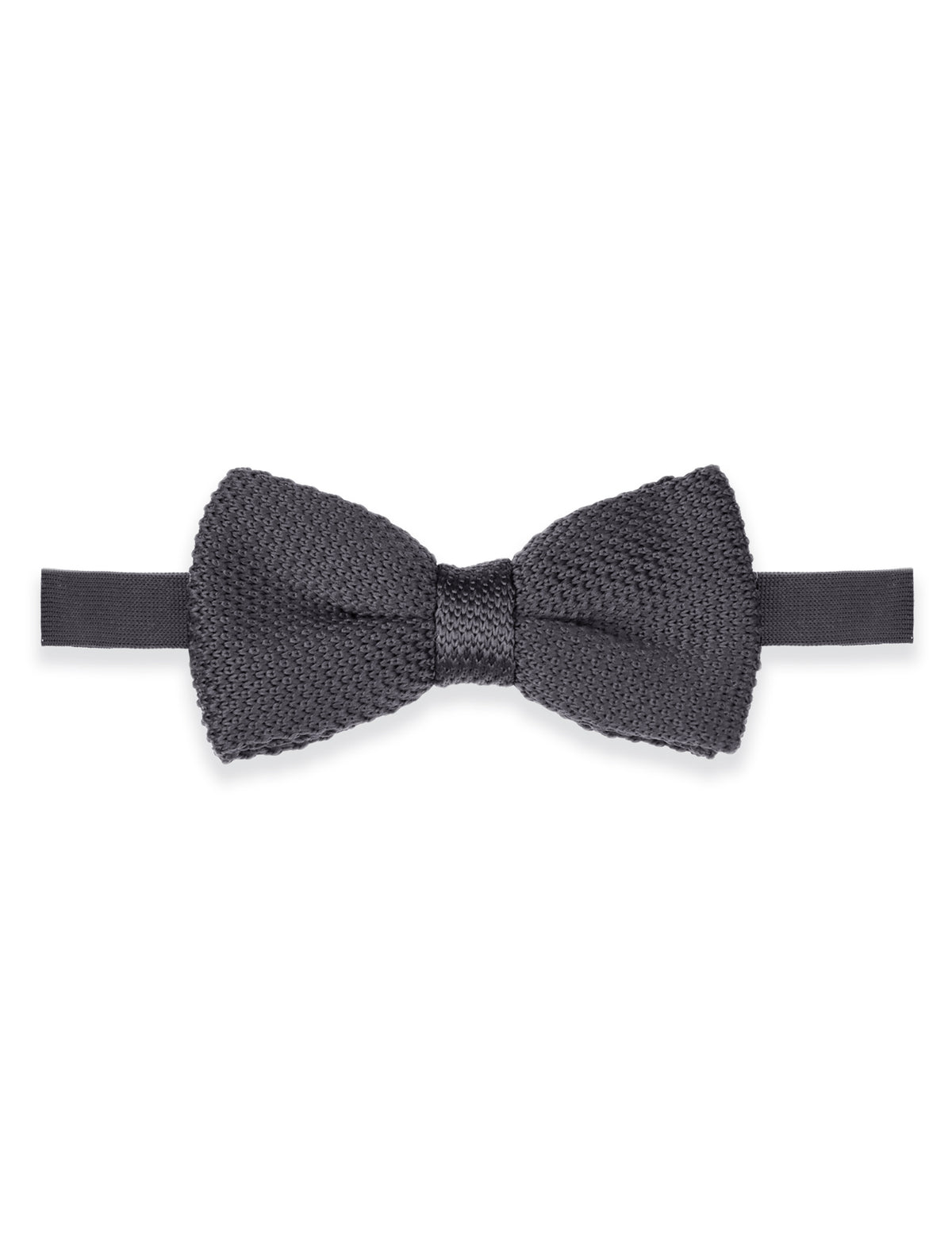 100% Polyester Square End Knitted Tie - Dark Grey