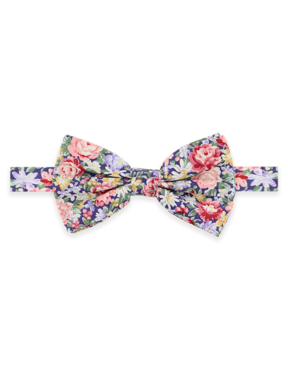 100% Cotton Floral Print Pocket Square - Navy