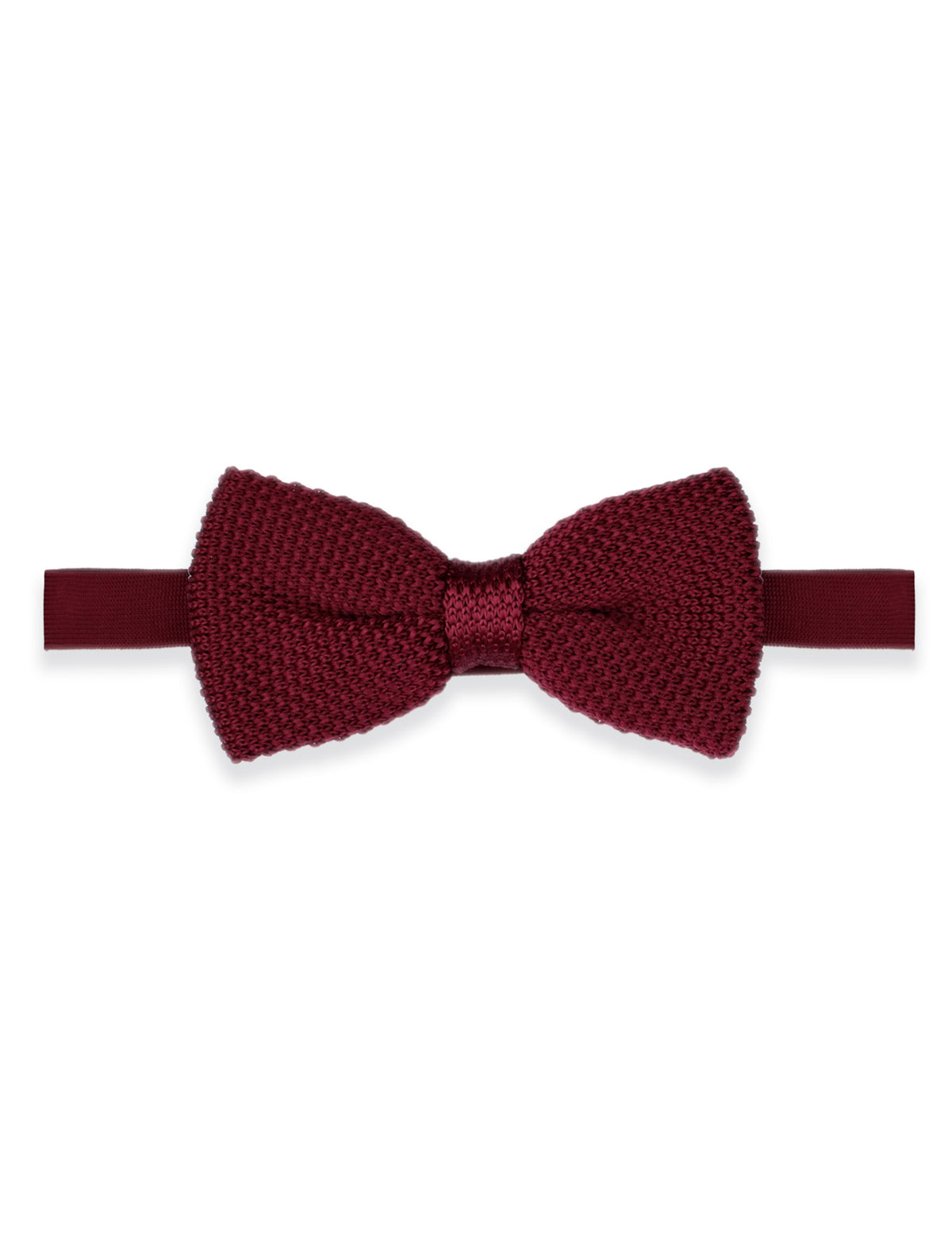100% Polyester Square End Knitted Tie - Wine Red