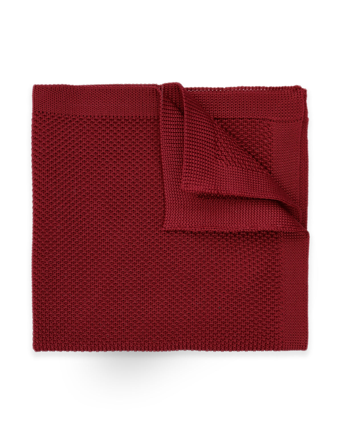 100% Polyester Square End Knitted Tie - Burgundy Red