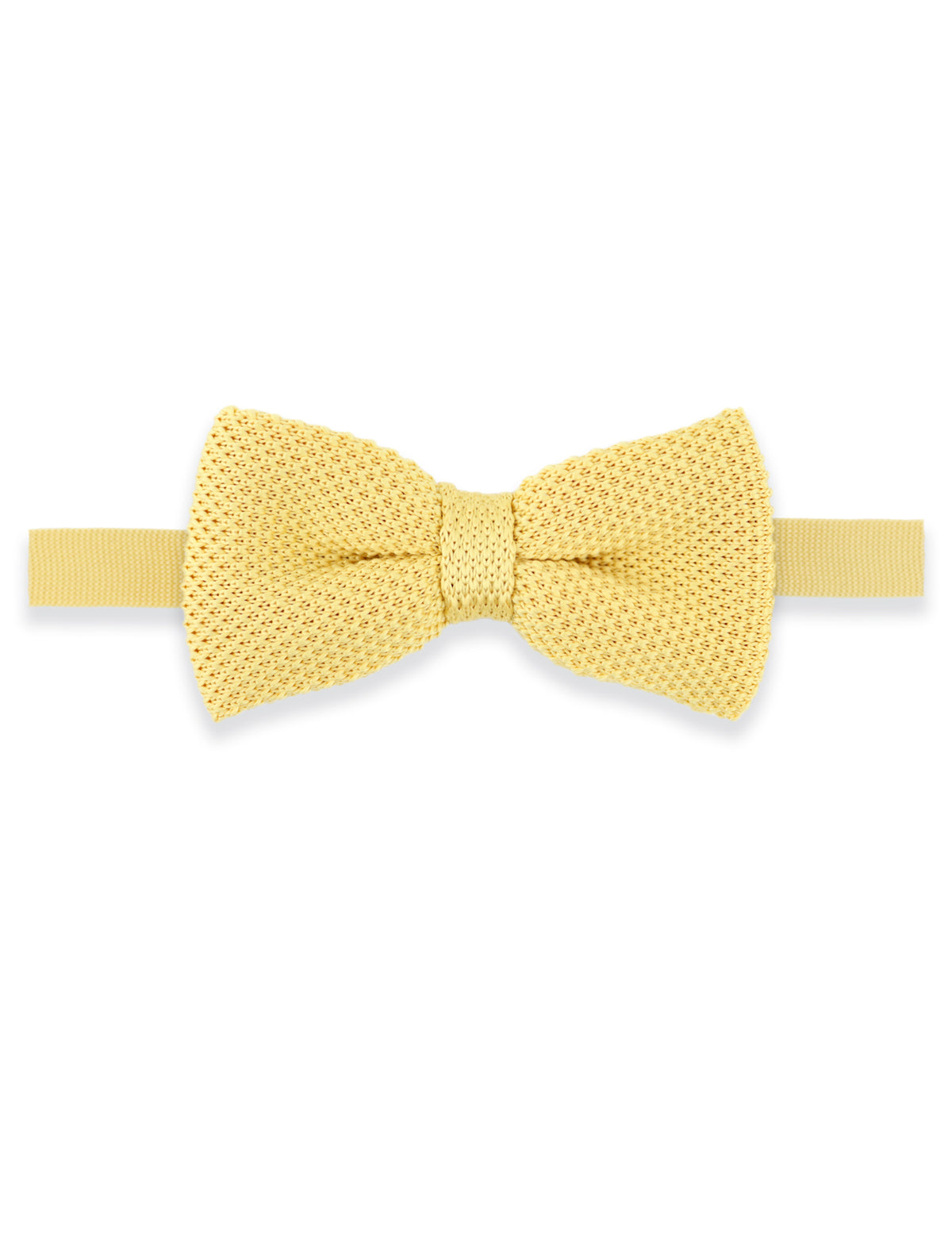 100% Polyester Diamond End Knitted Tie - Pastel Yellow