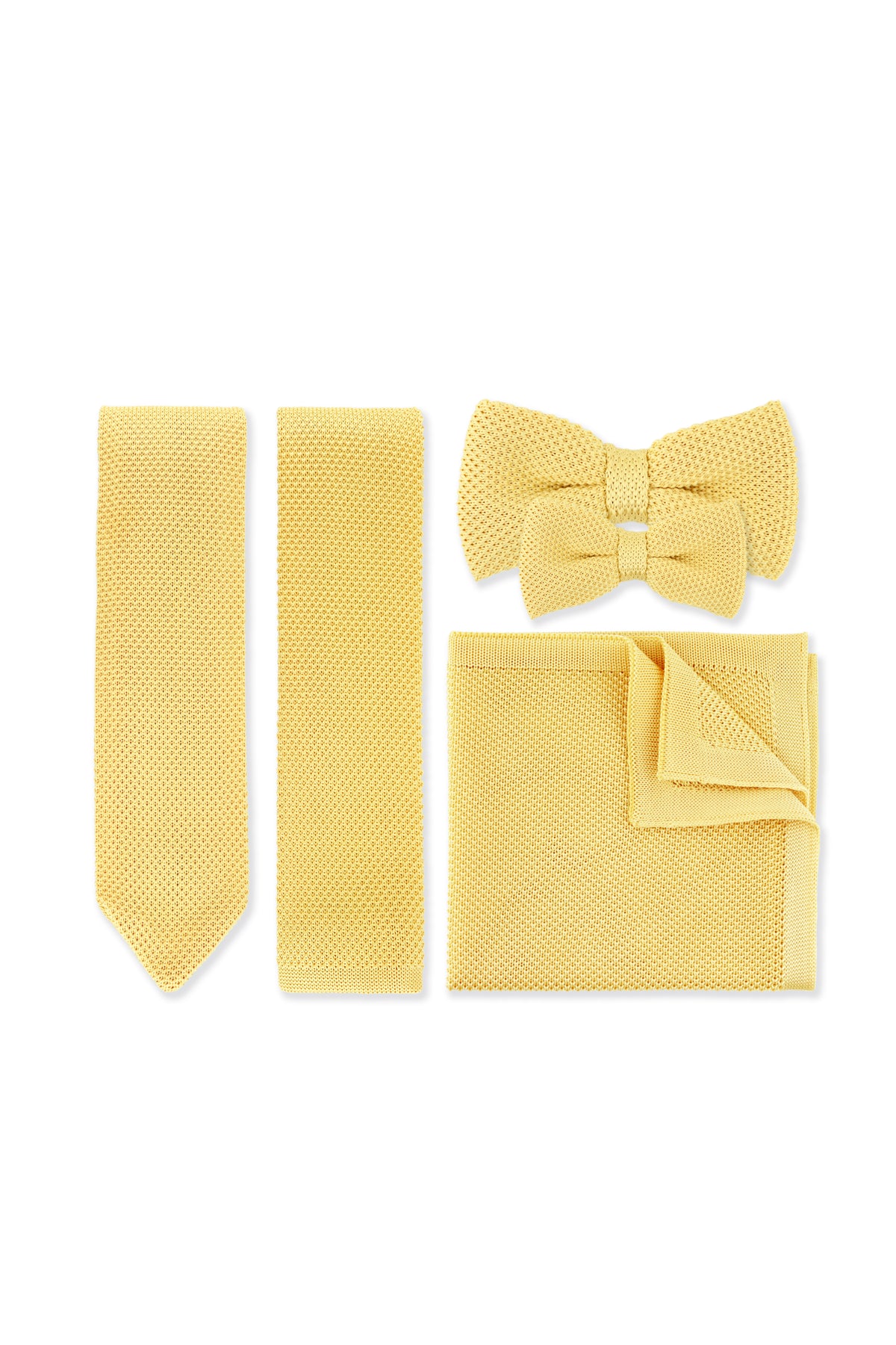 Knitted Pocket Square - Pastel Yellow