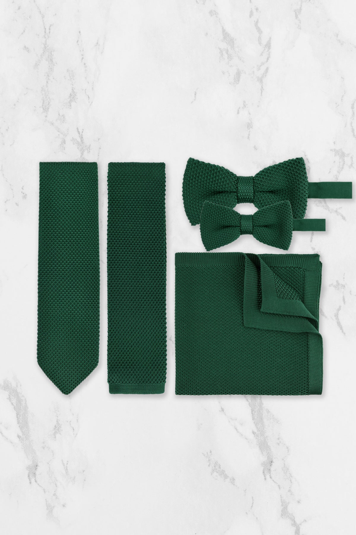 Knitted Pocket Square - Dark Green
