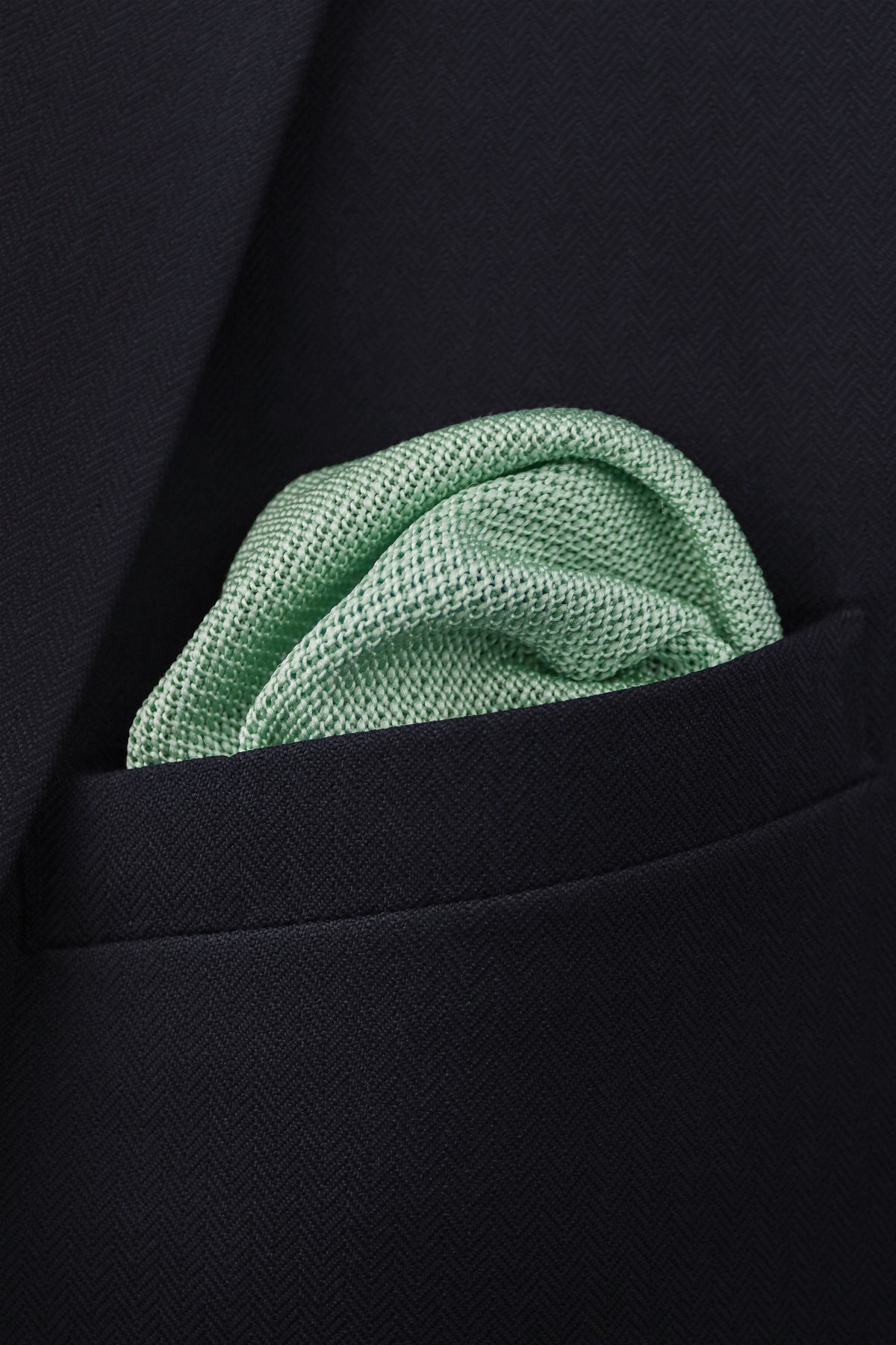 Knitted Pocket Square - Mint Green