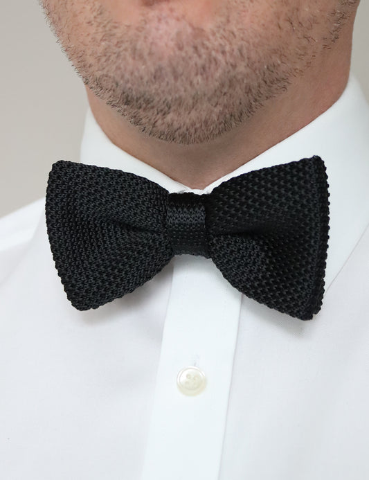 Knitted Bow Tie - Black
