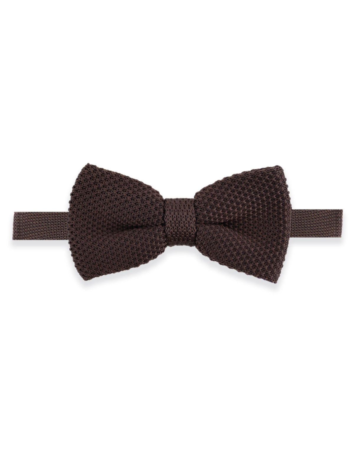 100% Polyester Diamond End Knitted Tie - Dark Brown