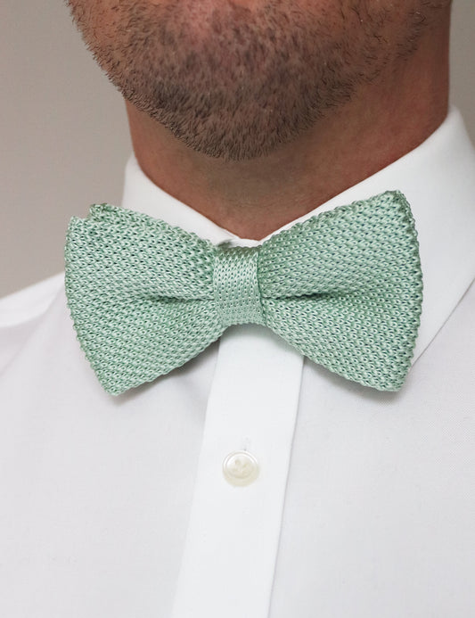 Knitted Bow Tie - Mint Green