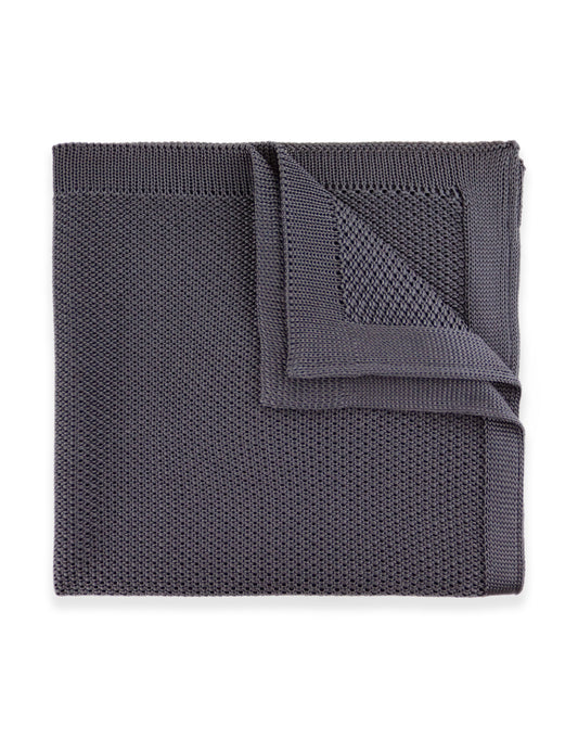 Knitted Pocket Square - Dark Grey