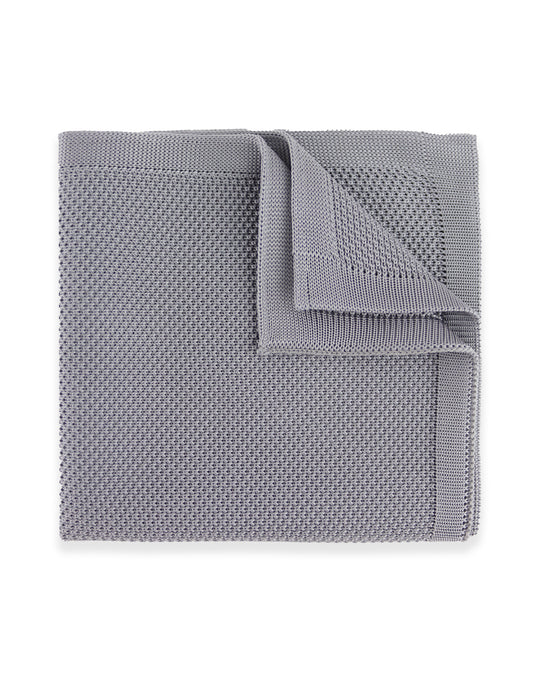Knitted Pocket Square - Light Grey