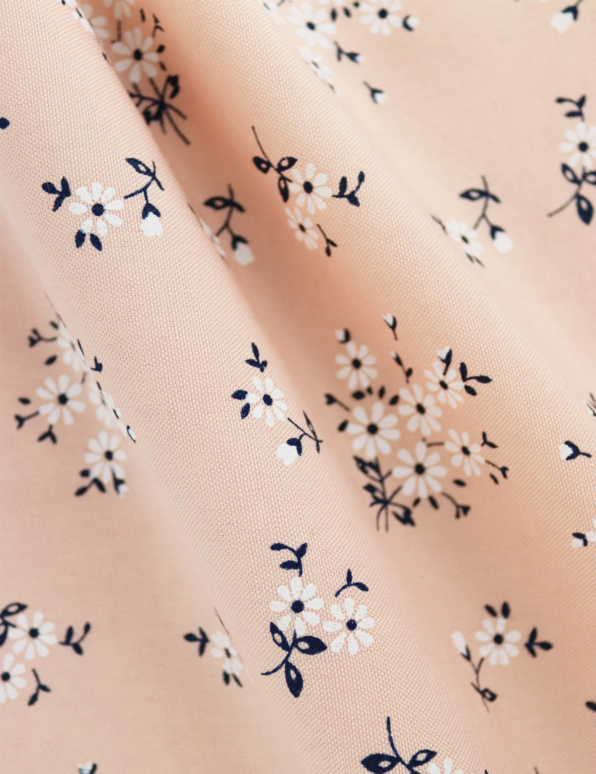 100% Cotton Floral Print Bow Tie - Peach & Navy