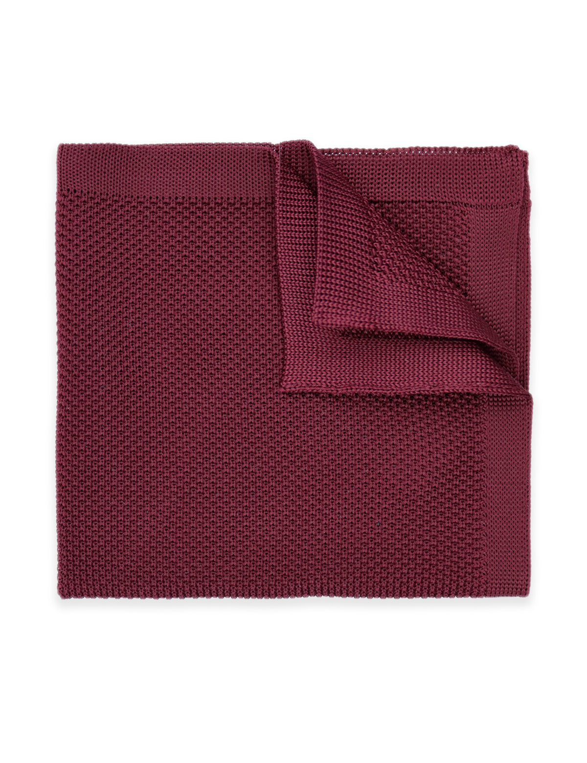 100% Polyester Square End Knitted Tie - Wine Red