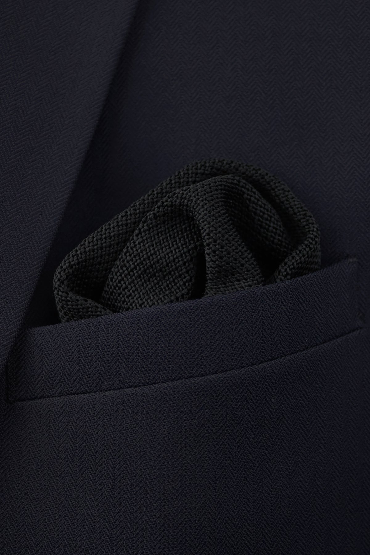 Knitted Pocket Square - Black