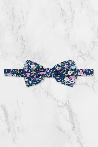100% Cotton Floral Print Pocket Square - Blue & Pink