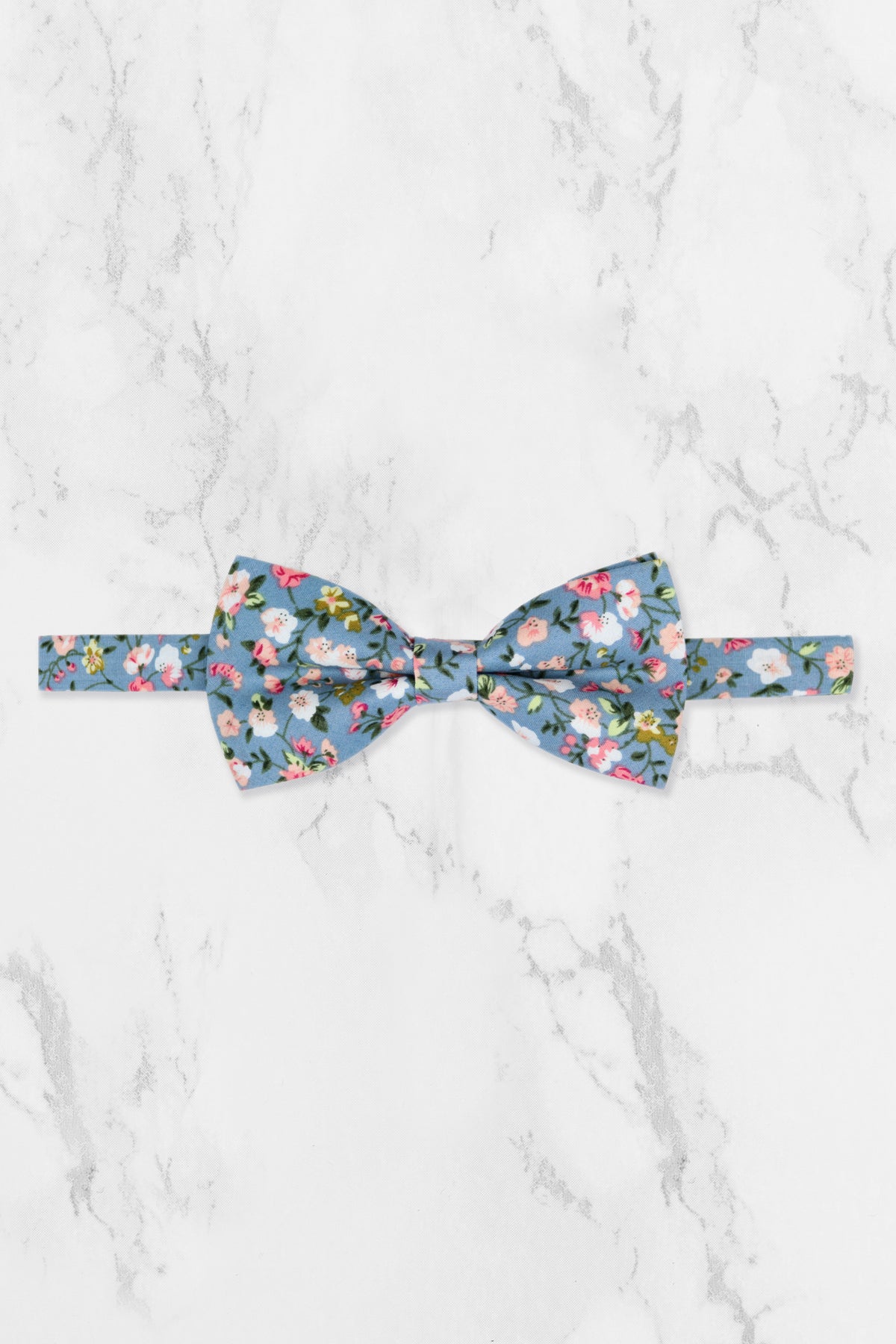 100% Cotton Floral Print Pocket Square - Blue & Pink