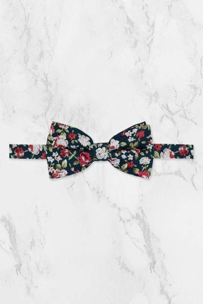 100% Cotton Floral Print Tie - Green & Pink