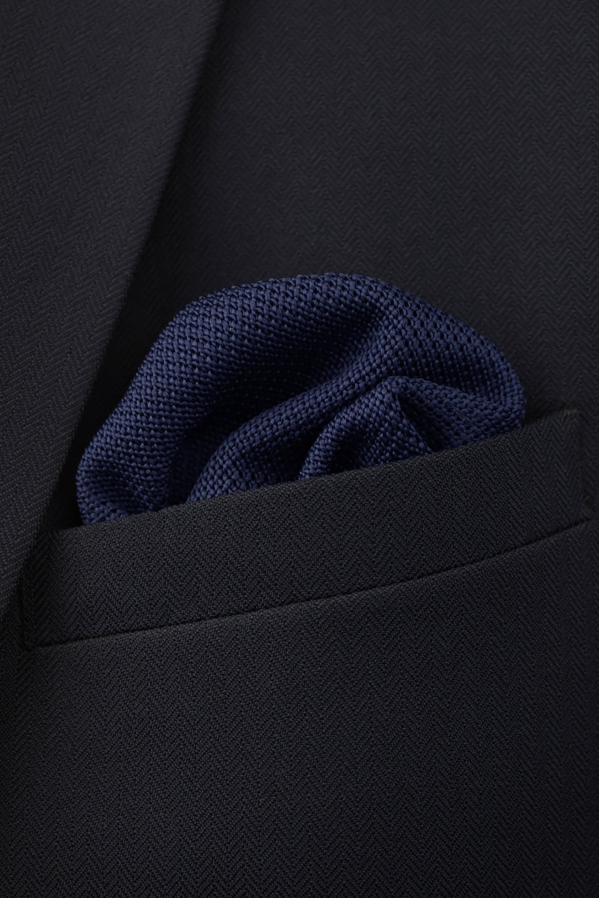 Knitted Pocket Square - Navy Blue