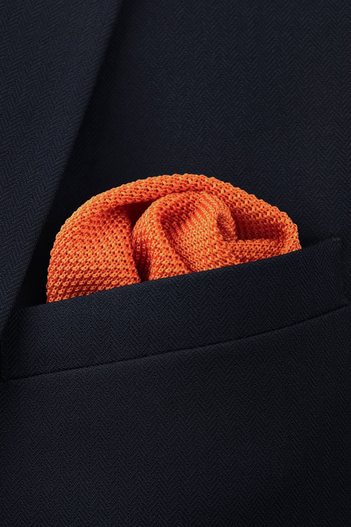 Knitted Pocket Square - Orange