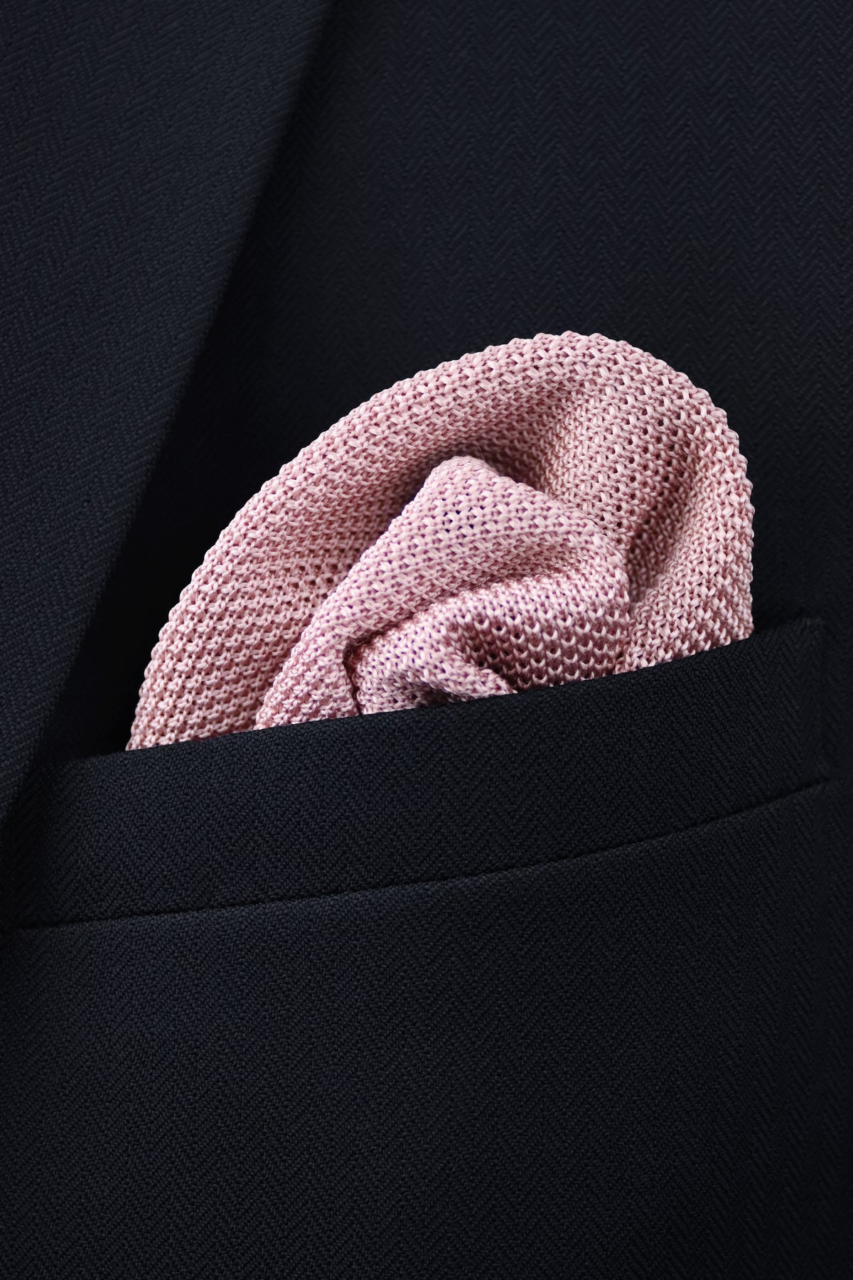 Knitted Pocket Square - Dusty Pink